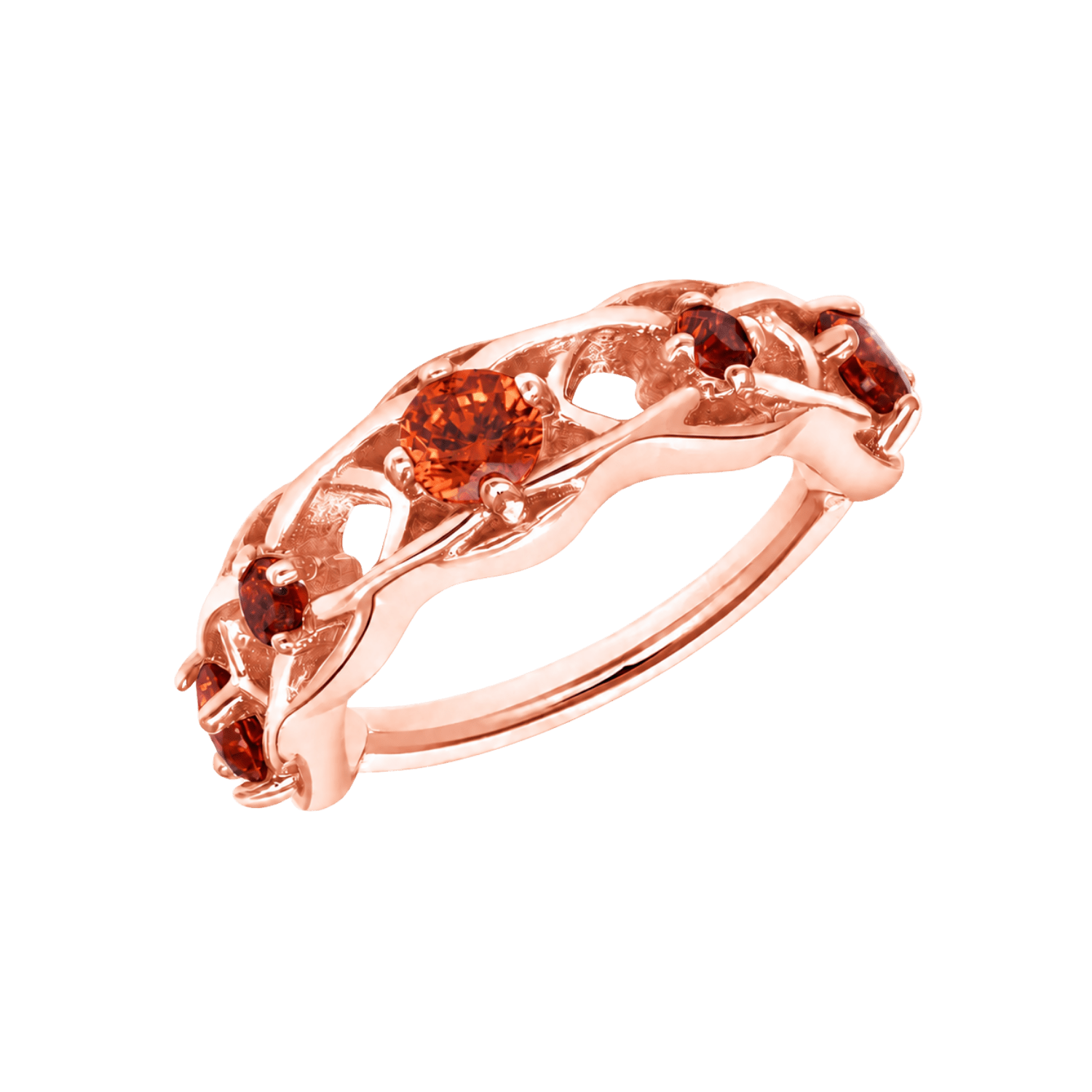 Elle Seamless Ring – 14K Gold Twisted Gem Arc - piercing-zone.com