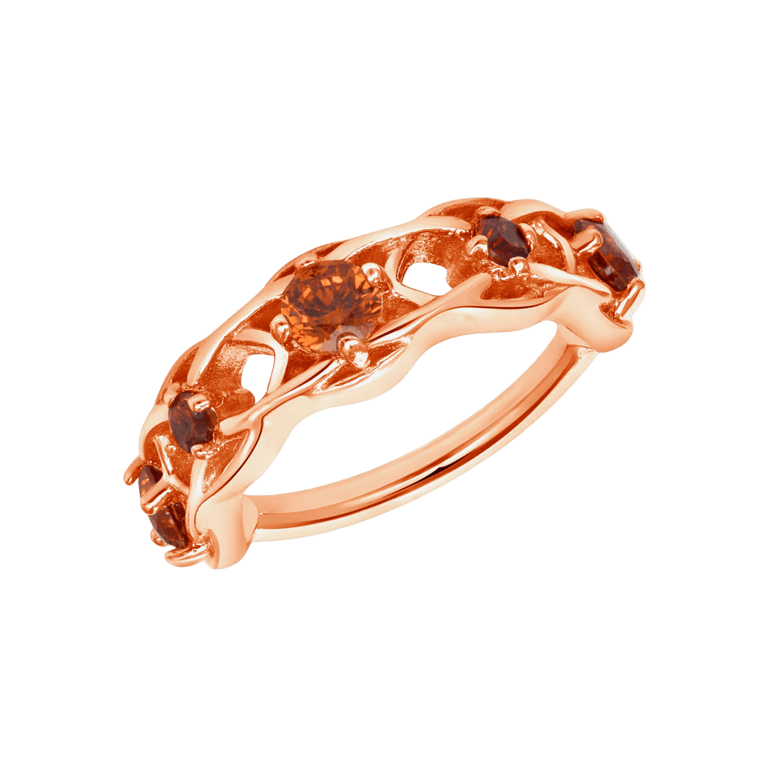 Elle Seamless Ring – 14K Gold Twisted Gem Arc - piercing - zone.com