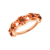 Elle Seamless Ring – 14K Gold Twisted Gem Arc - piercing - zone.com