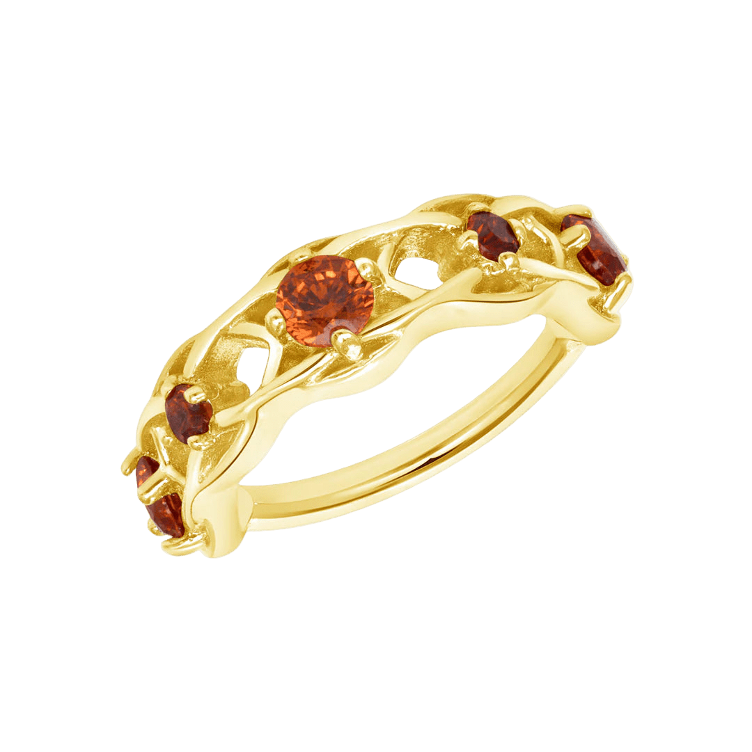 Elle Seamless Ring – 14K Gold Twisted Gem Arc - piercing - zone.com