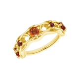 Elle Seamless Ring – 14K Gold Twisted Gem Arc - piercing - zone.com