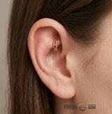 Elle Seamless Ring – 14K Gold Twisted Gem Arc - piercing - zone.com