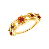 Elle Seamless Ring – 14K Gold Twisted Gem Arc - piercing-zone.com