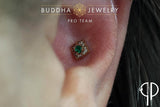 Grace – Green Spinel – 14K Gold Threadless End