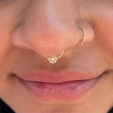 Eloise – CZ Flower – 14K Gold Seamless Ring - piercing - zone.com
