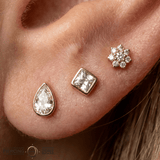 Eloise – CZ Flower – 14K Gold Threadless End - piercing - zone.com