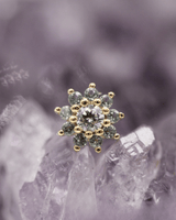 Eloise – London Blue Topaz Flower – 14K Gold Threadless End - piercing - zone.com