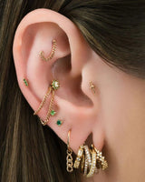 Eloise Tsavorite Flower – 14K Gold Threadless End - piercing - zone.com