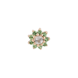 Eloise Tsavorite Flower – 14K Gold Threadless End - piercing - zone.com