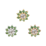 Eloise Tsavorite Flower – 14K Gold Threadless End - piercing - zone.com