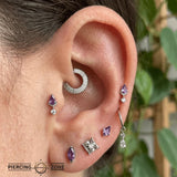 Elora Double - Sided Seamless Ring – 14K Gold Sandblasted Design - piercing - zone.com