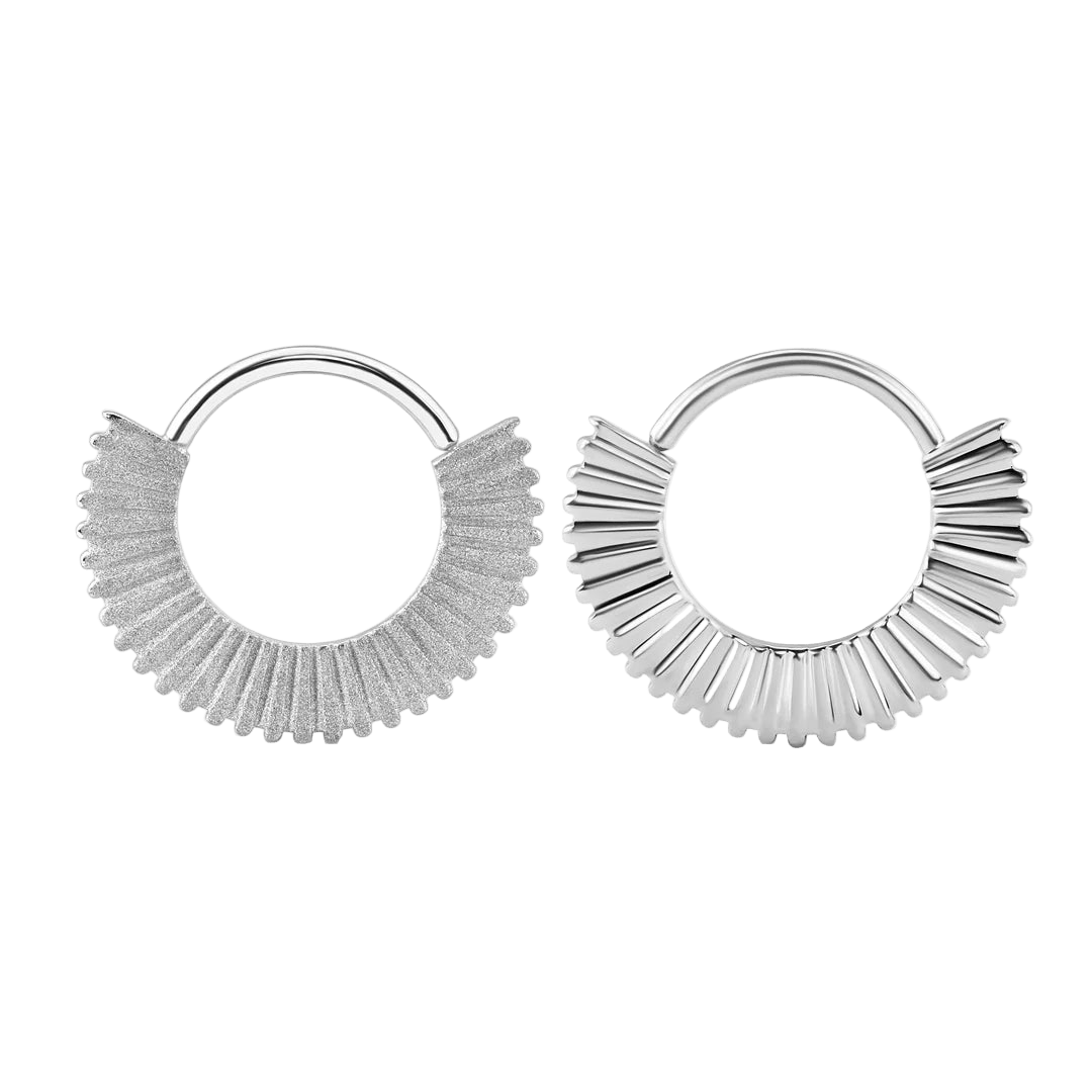 Elora Double - Sided Seamless Ring – 14K Gold Sandblasted Design - piercing - zone.com