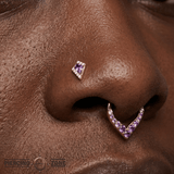 Eminence – Amethyst Geometry – 14K Gold Threadless End - piercing - zone.com