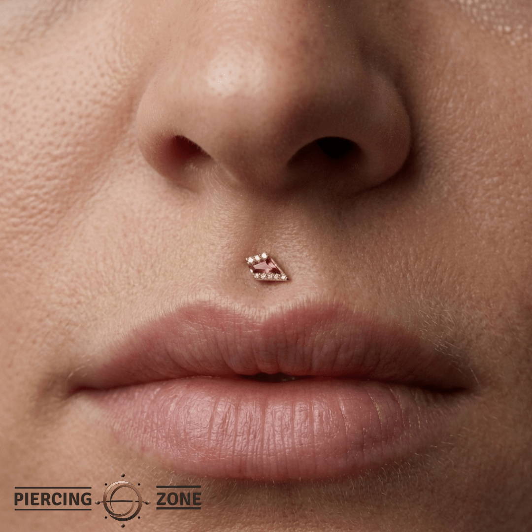 Eminence – Garnet Geometry – 14K Gold Threadless End - piercing - zone.com