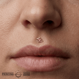 Eminence – Garnet Geometry – 14K Gold Threadless End - piercing - zone.com
