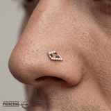 Eminence – Garnet Geometry – 14K Gold Threadless End - piercing - zone.com
