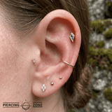 Eminence – London Blue Topaz – 14K Gold Threadless End - piercing - zone.com