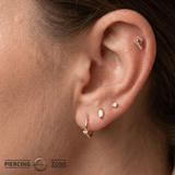 Eminence – Orange Garnet – 14K Gold Threadless End - piercing - zone.com