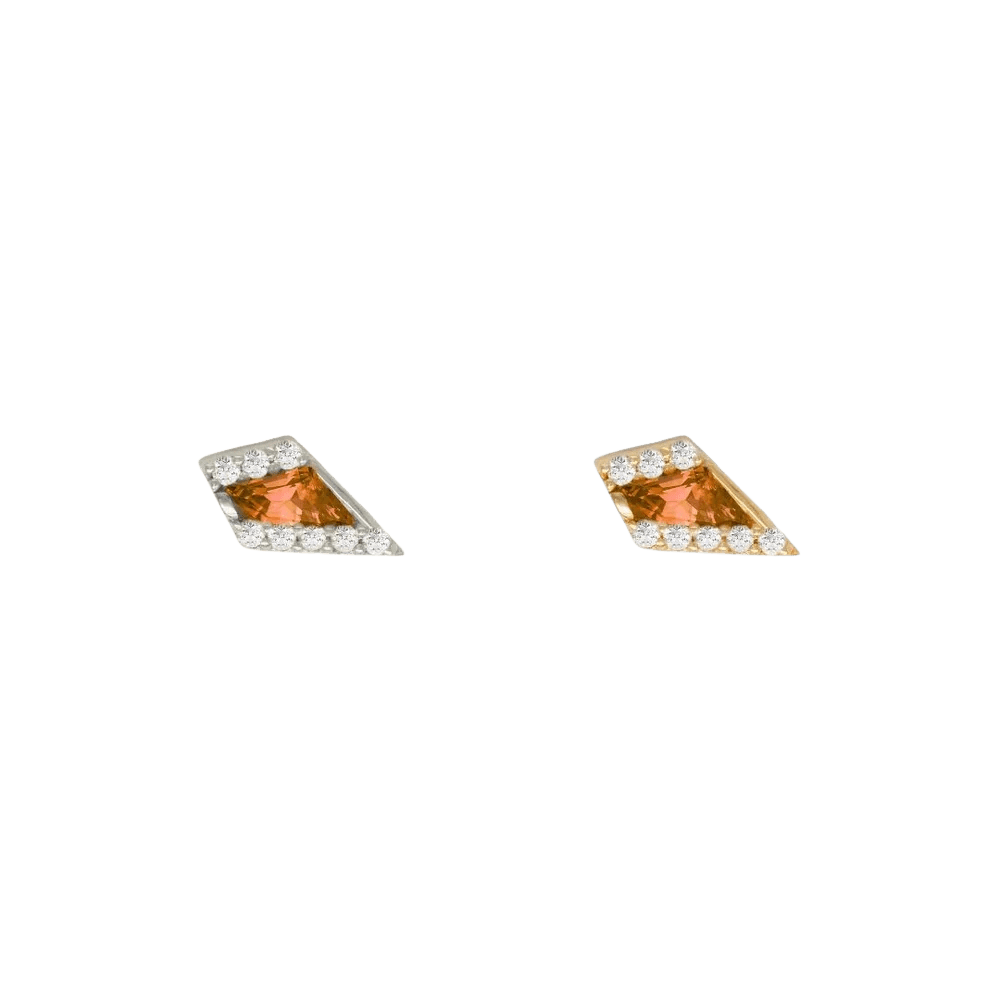 Eminence – Orange Garnet – 14K Gold Threadless End - piercing - zone.com