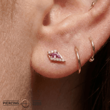 Eminence – Pink Tourmaline – 14K Gold Threadless End - piercing - zone.com