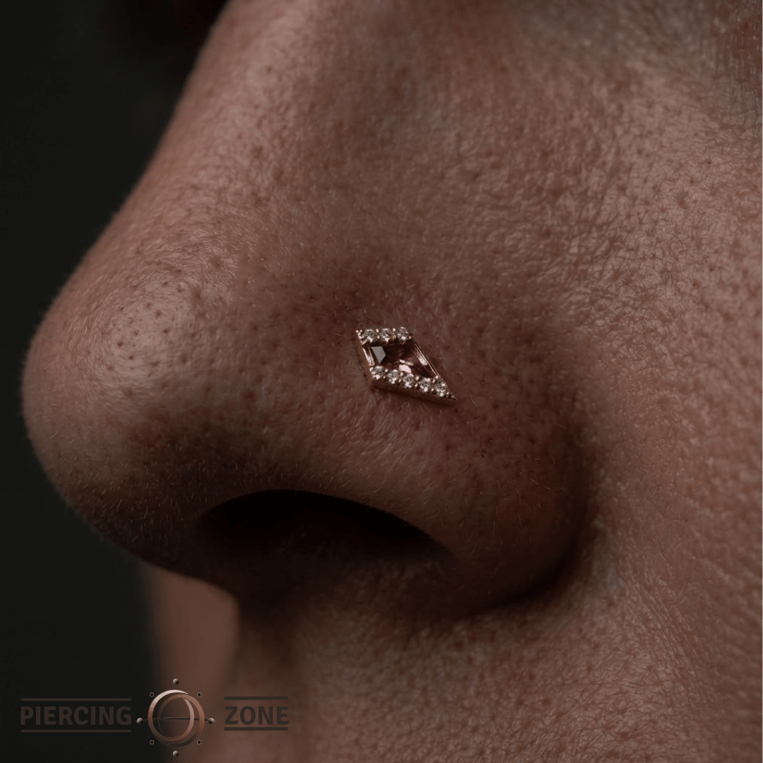 Eminence – Pink Tourmaline – 14K Gold Threadless End - piercing - zone.com