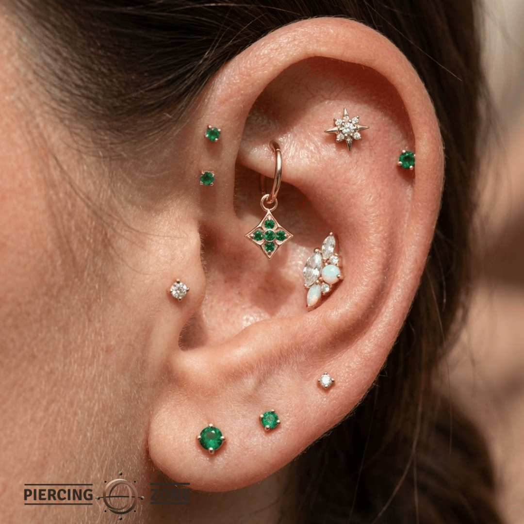 Emory – 14K & 18K Gold Gemstone Charm - piercing - zone.com