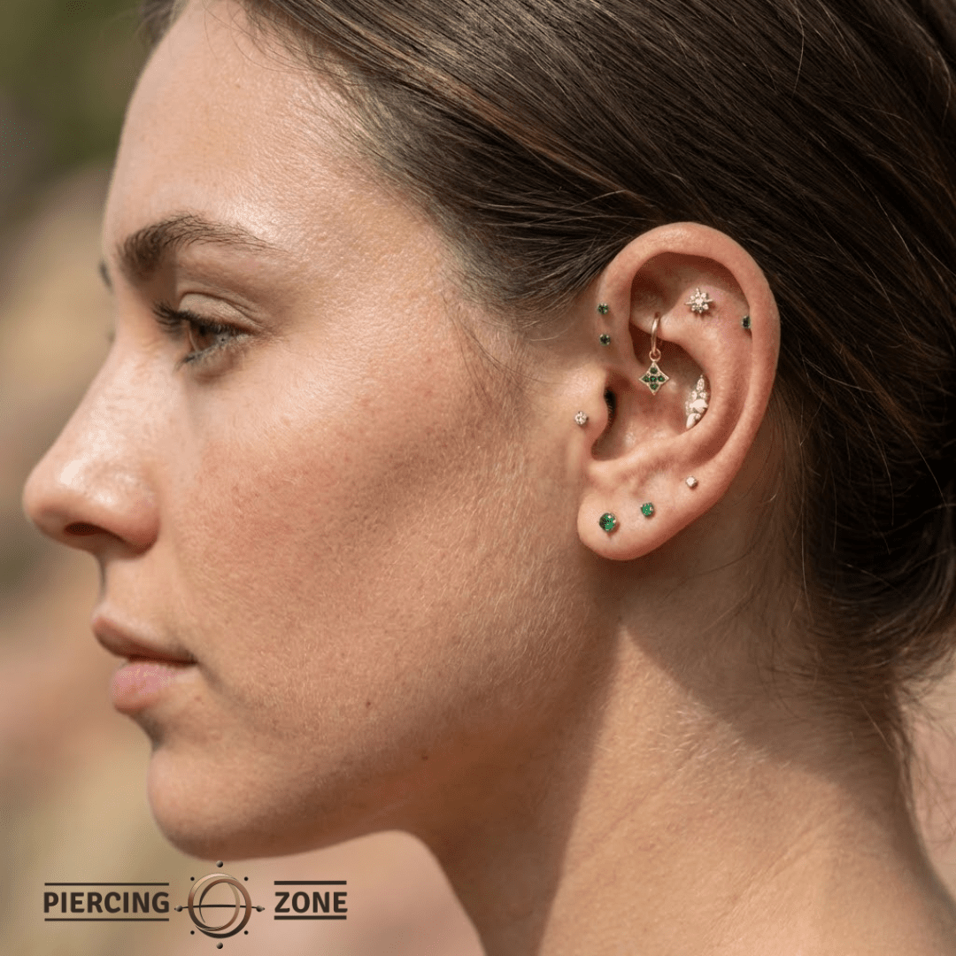 Emory – 14K & 18K Gold Gemstone Charm - piercing - zone.com