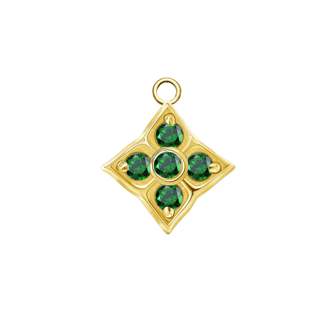 Emory – 14K & 18K Gold Gemstone Charm - piercing - zone.com