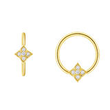 Emory Seamless Ring – 14K Gold Five-Gem Design - piercing-zone.com