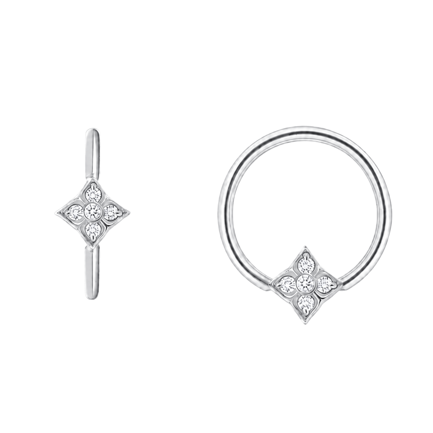 Emory Seamless Ring – 14K Gold Five-Gem Design - piercing-zone.com