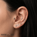 Empire – Geometric Cutout – 14K Gold Threadless End - piercing - zone.com
