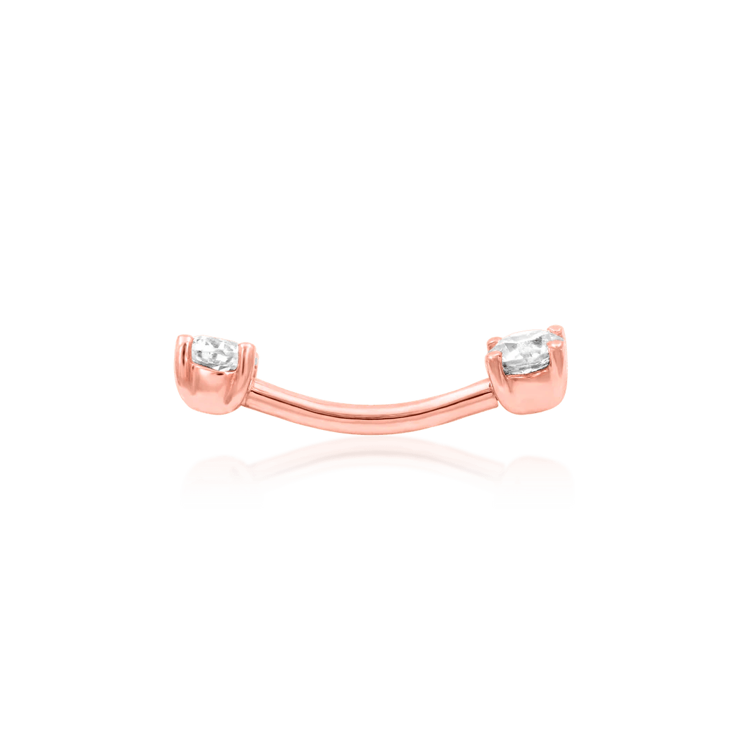 Empress – 14K Gold CZ Curved Gem Barbell - piercing - zone.com