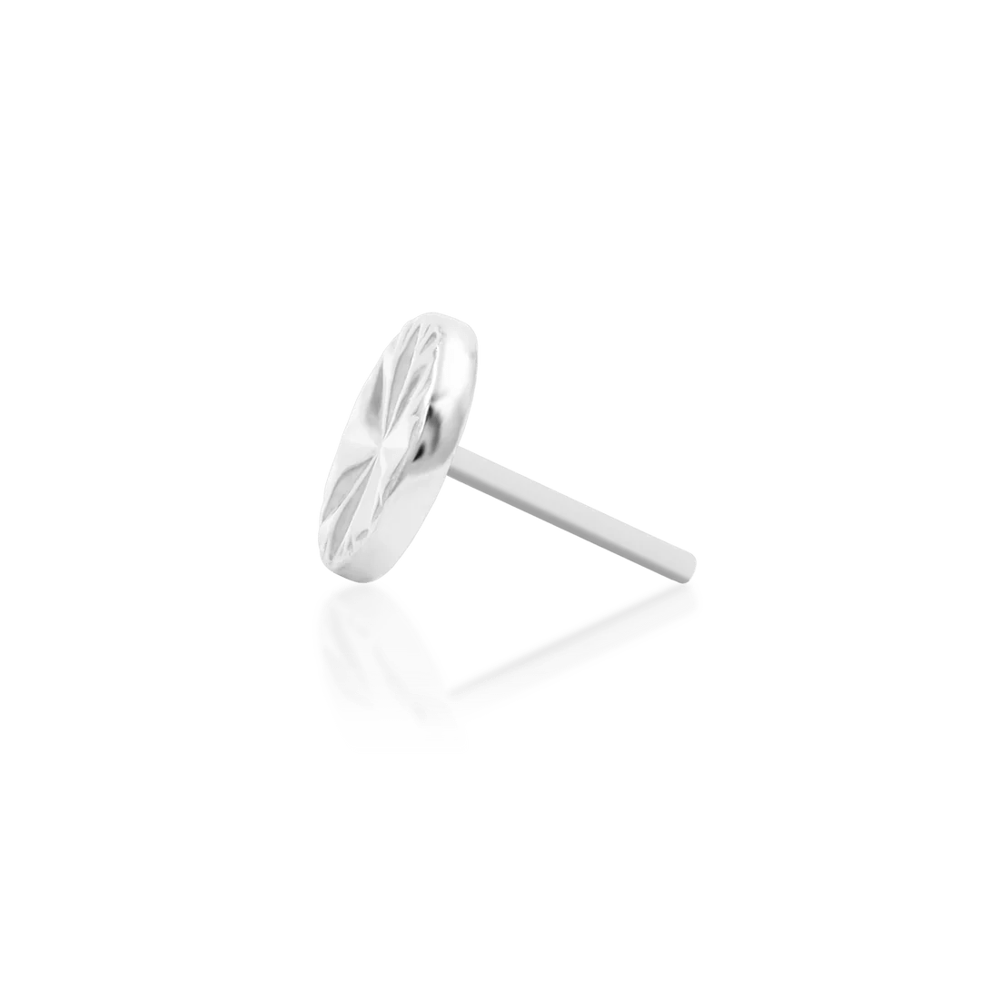 Engraved Disk – Laser Star Polished – 14K Gold Threadless End - piercing - zone.com