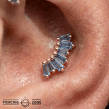 Enlighten – Blue Topaz Ombré – 14K Gold Threadless End - piercing - zone.com
