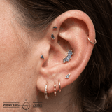 Enlighten – Blue Topaz Ombré – 14K Gold Threadless End - piercing - zone.com