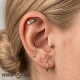 Enlighten – Green Tourmaline + Peridot Ombre – 14K Gold Threadless End - piercing - zone.com