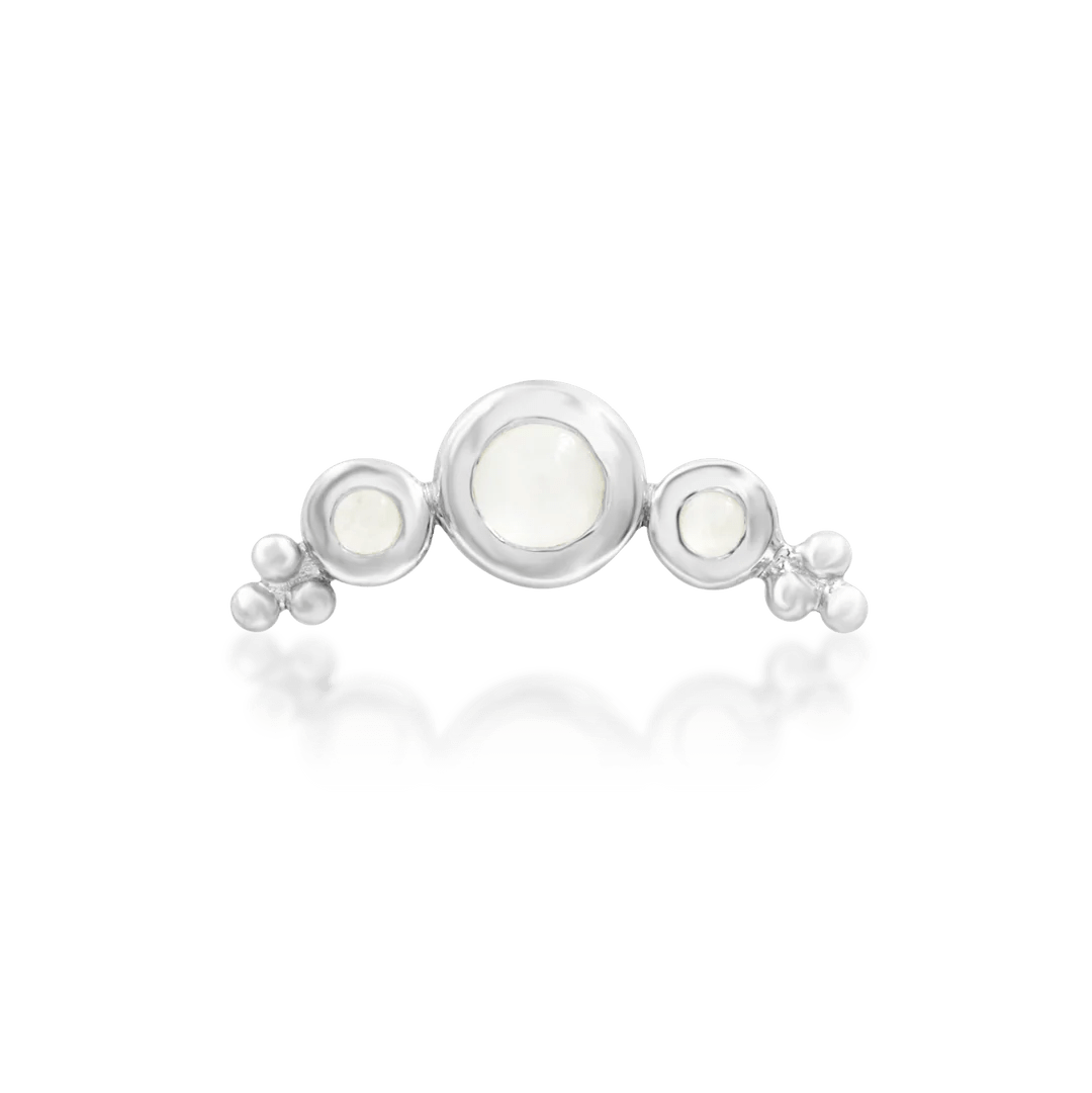 Envee – Moonstone Arc Trio – 14K Gold Threadless End - piercing - zone.com