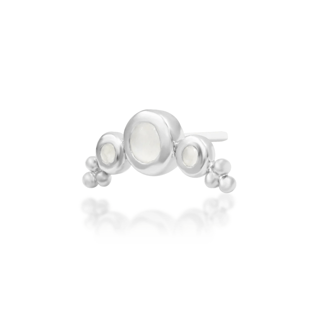 Envee – Moonstone Arc Trio – 14K Gold Threadless End - piercing - zone.com