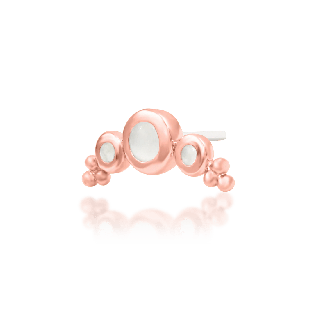 Envee – Moonstone Arc Trio – 14K Gold Threadless End - piercing - zone.com