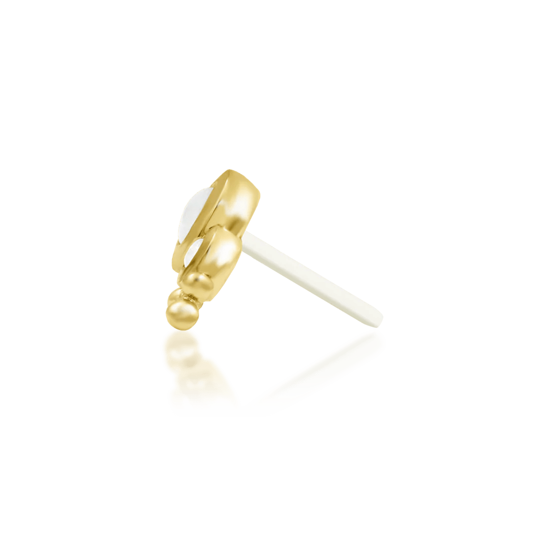 Envee – Moonstone Arc Trio – 14K Gold Threadless End - piercing - zone.com