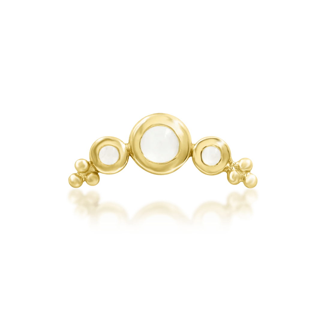 Envee – Moonstone Arc Trio – 14K Gold Threadless End - piercing - zone.com