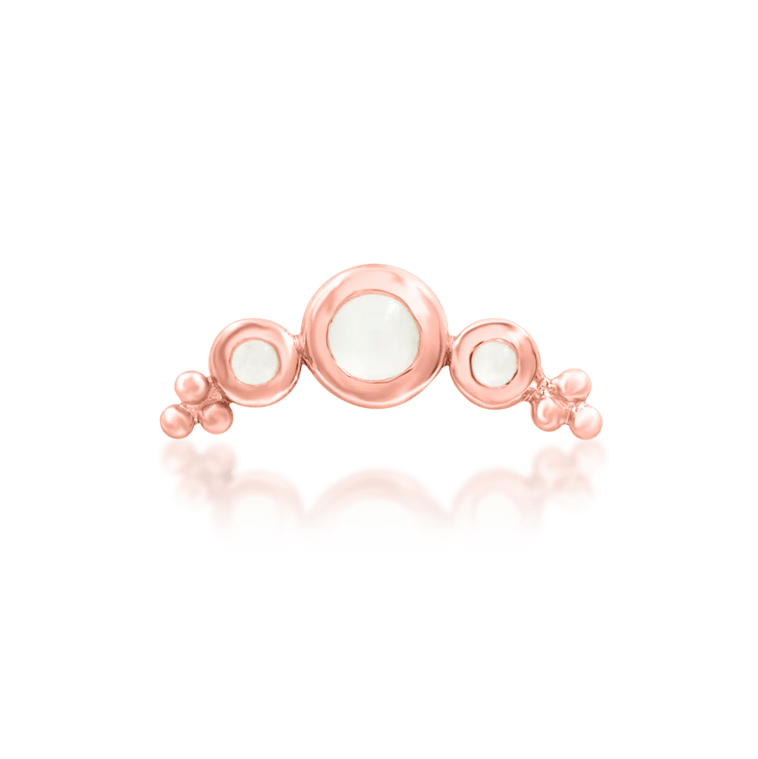 Envee – Moonstone Arc Trio – 14K Gold Threadless End - piercing - zone.com