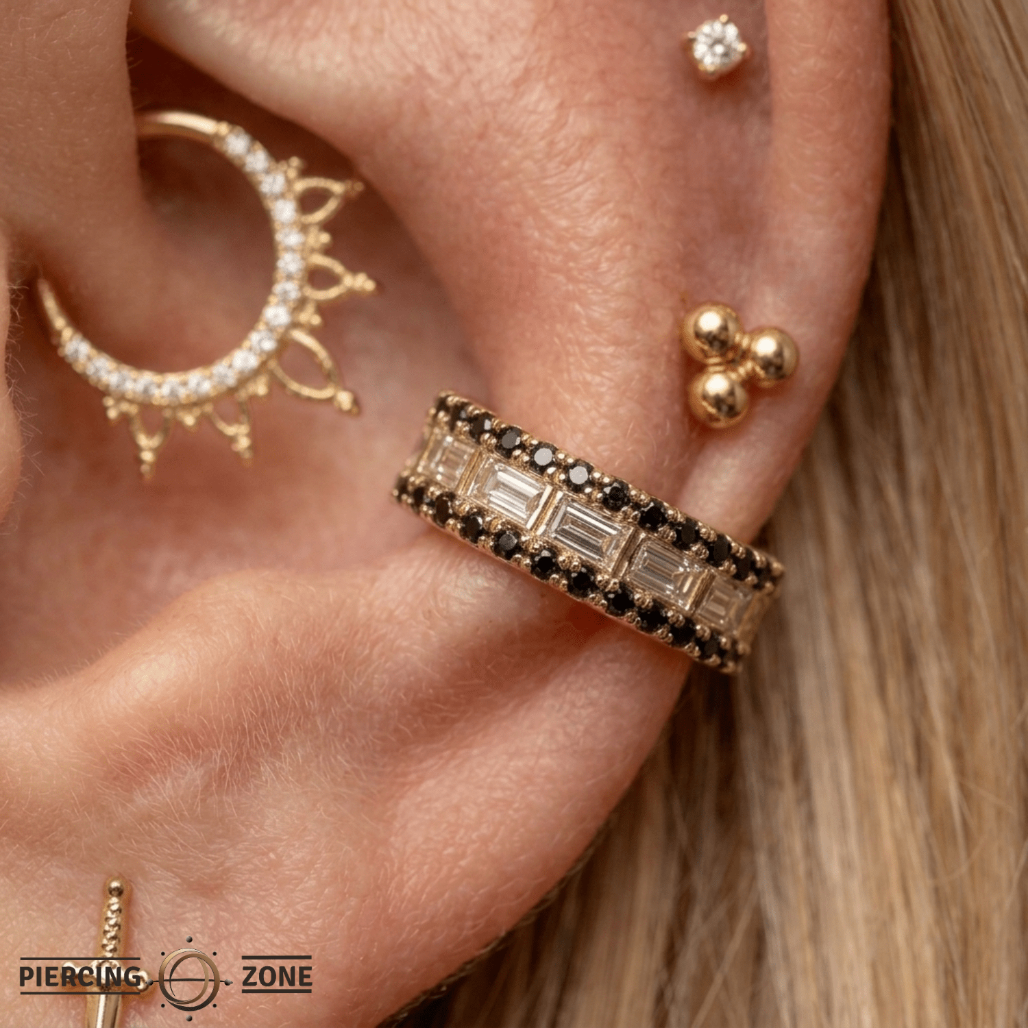 Eros Clicker - 14K/18K Gold Gem Clicker Ring - piercing - zone.com
