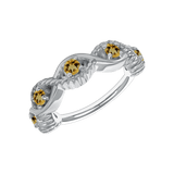 Estella Seamless Ring – 14K Gold Radiant Gem Cluster - piercing - zone.com