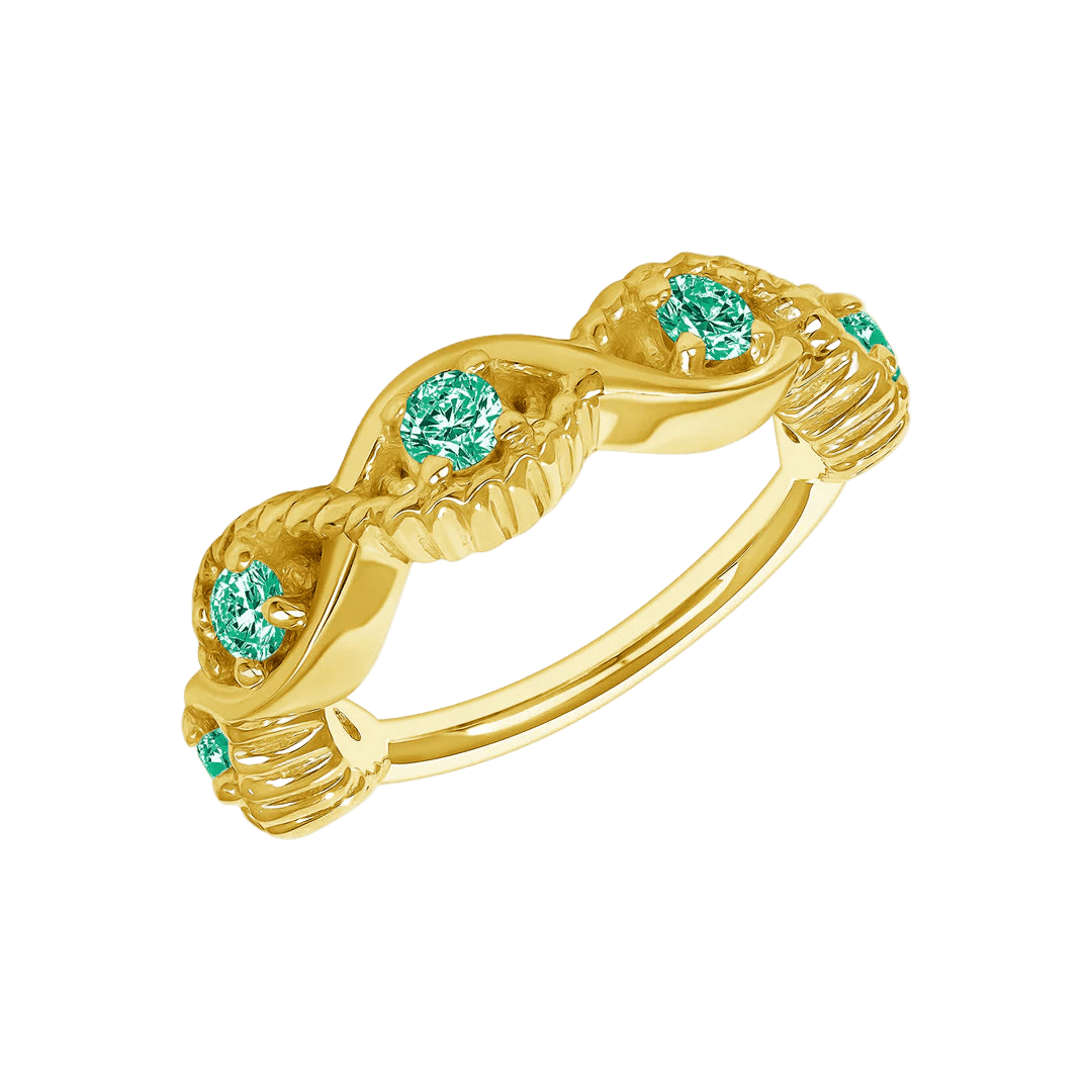 Estella Seamless Ring – 14K Gold Radiant Gem Cluster - piercing - zone.com