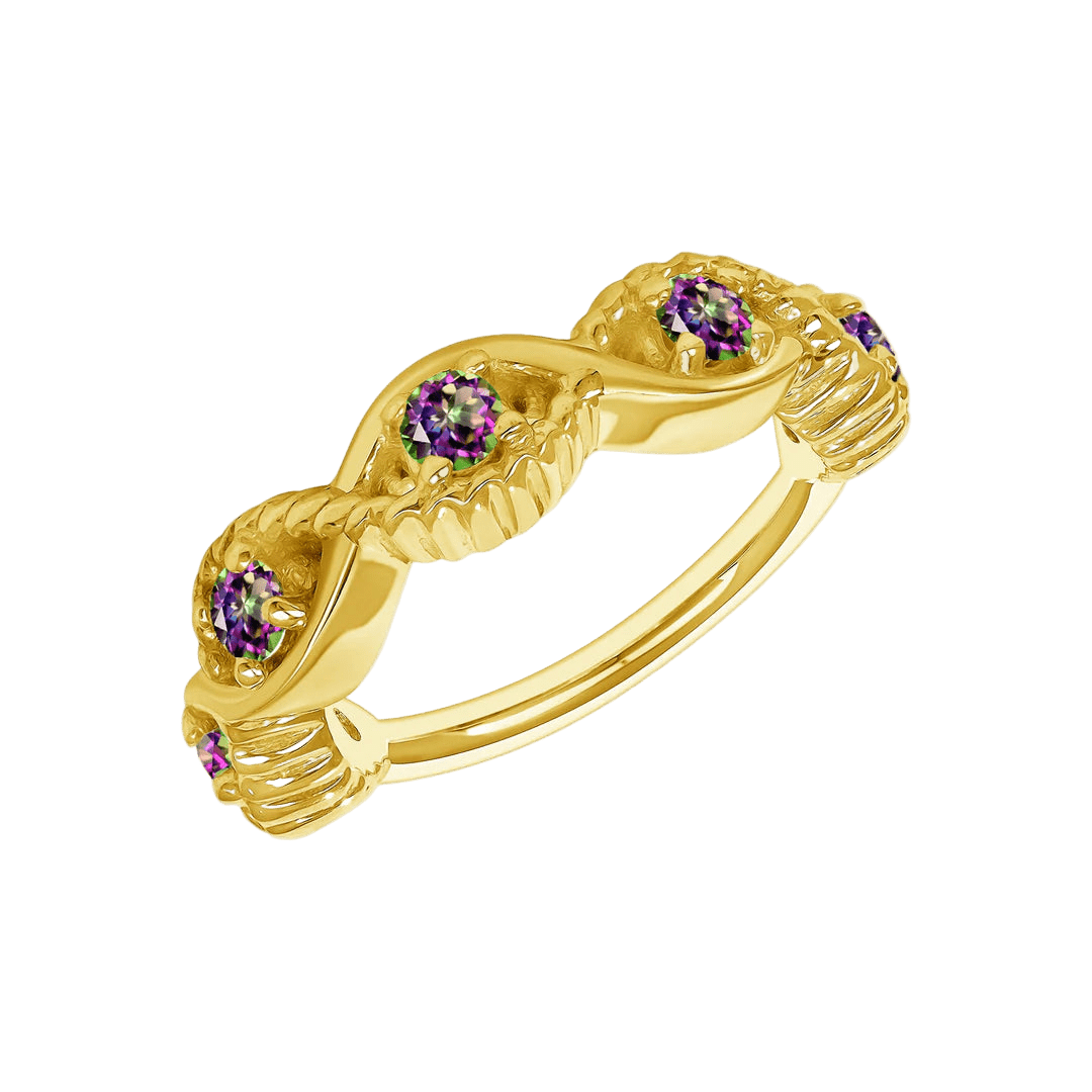 Estella Seamless Ring – 14K Gold Radiant Gem Cluster - piercing - zone.com