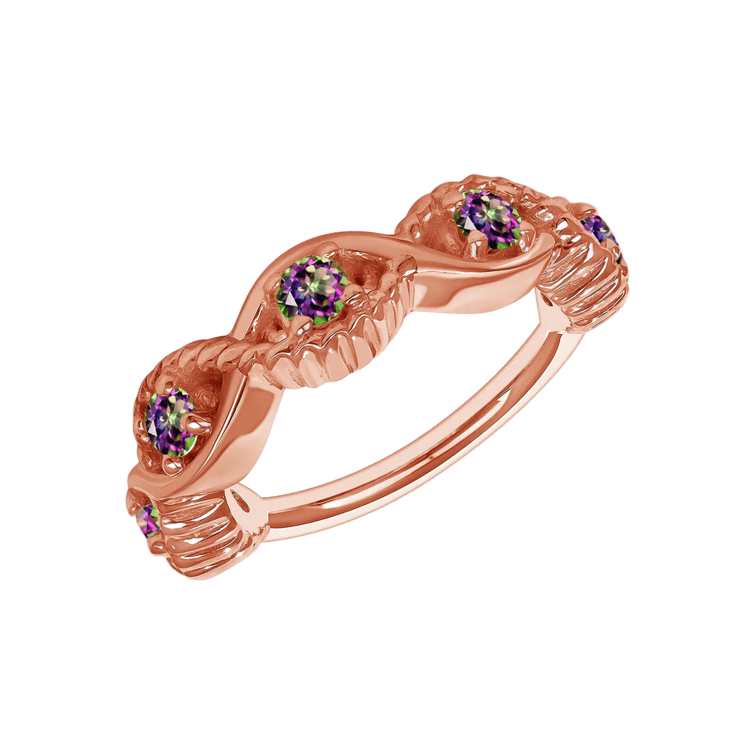 Estella Seamless Ring – 14K Gold Radiant Gem Cluster - piercing - zone.com