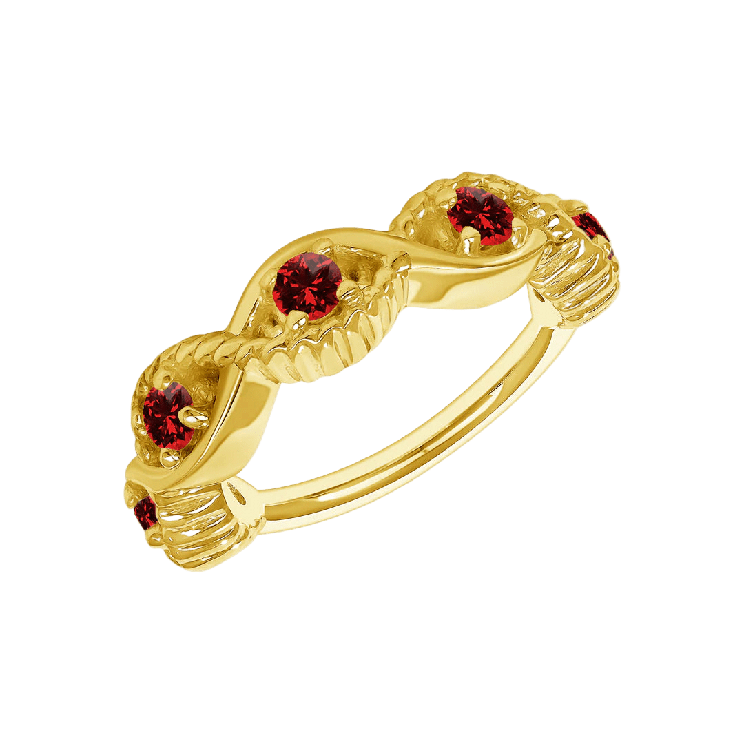 Estella Seamless Ring – 14K Gold Radiant Gem Cluster - piercing - zone.com
