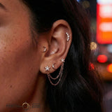 Eternal – 14K Gold Swarovski CZ Arc Threadless End - piercing - zone.com