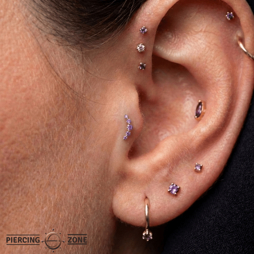 Eternal Threadless End – 14K Gold Amethyst - piercing - zone.com